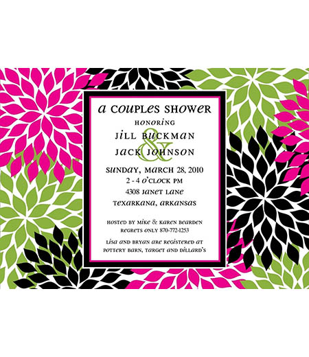Contemporary Floral Printable Invitation - Pink Lime
